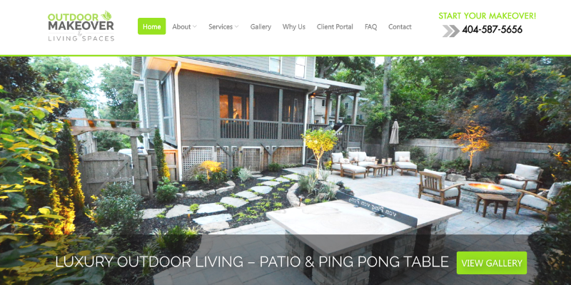 Photo of outdoor makeover website.